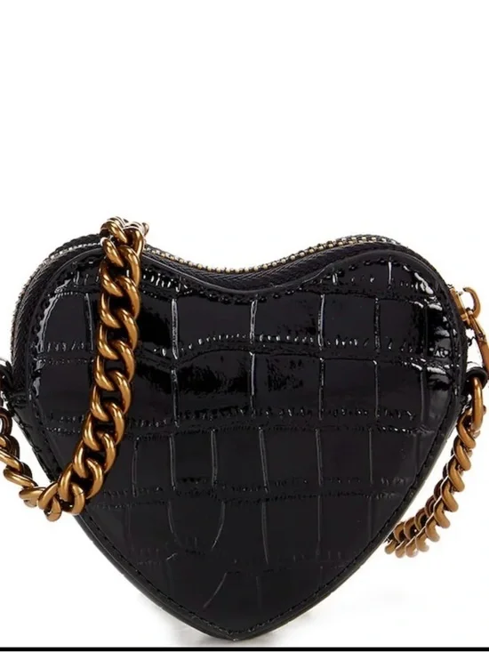 Kurt Geiger London Micro Heart Crossbody bag black embossed leather - Picture 2 of 9